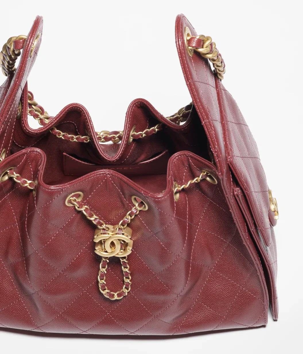 Grained Calfskin & Gold-Tone Metal