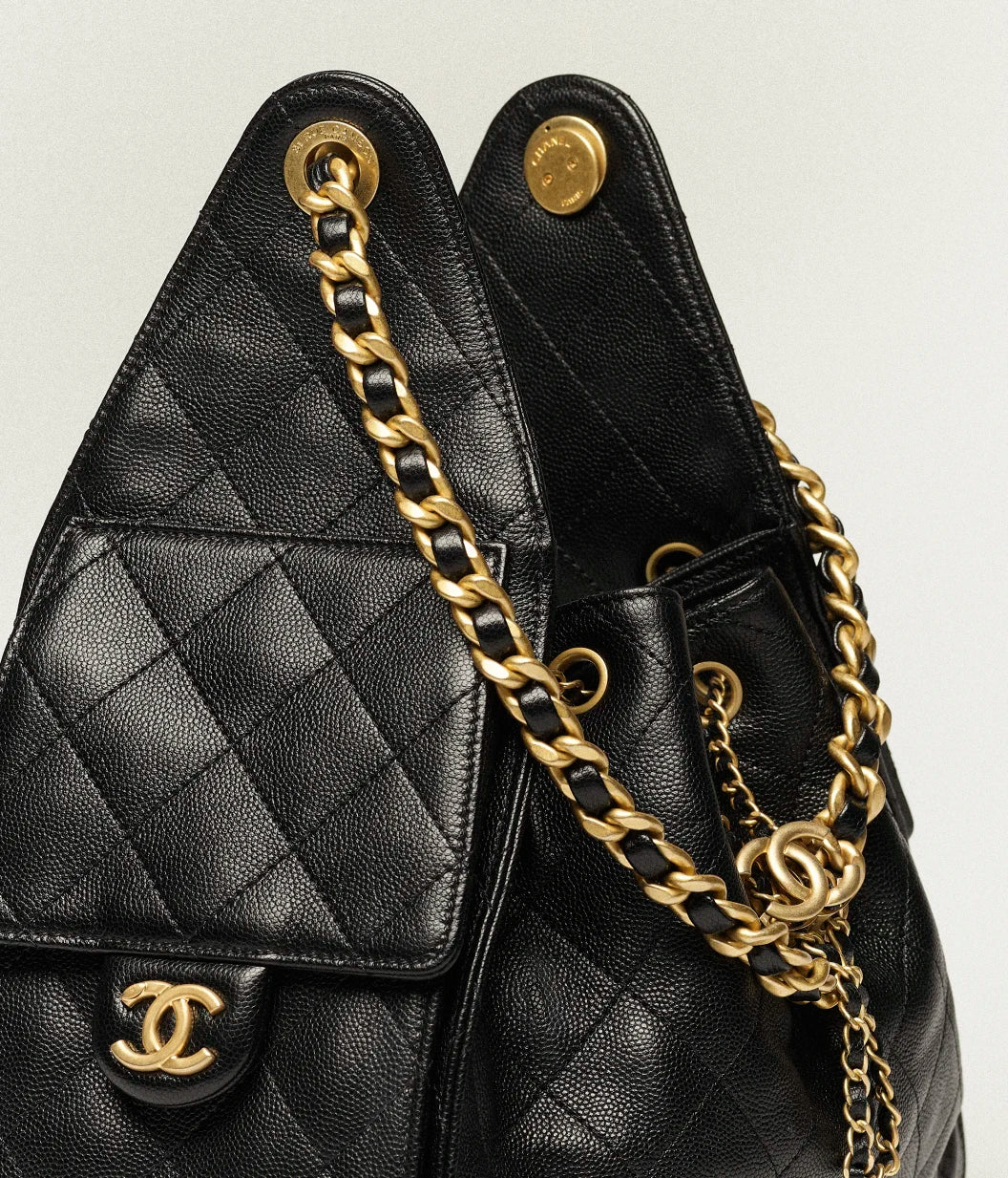 Grained Calfskin & Gold-Tone Metal