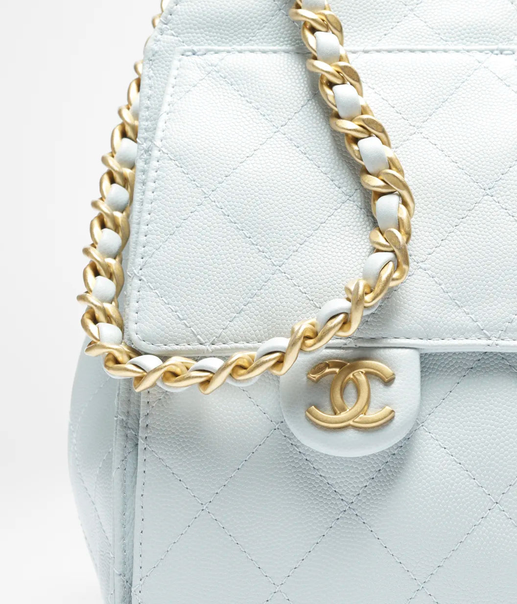 Grained Calfskin & Gold-Tone Metal