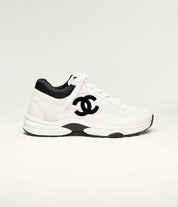 Zoop Mesh & Calfskin Heritage Sneaker — Black & White
