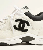 Zoop Mesh & Calfskin Heritage Sneaker — Black & White